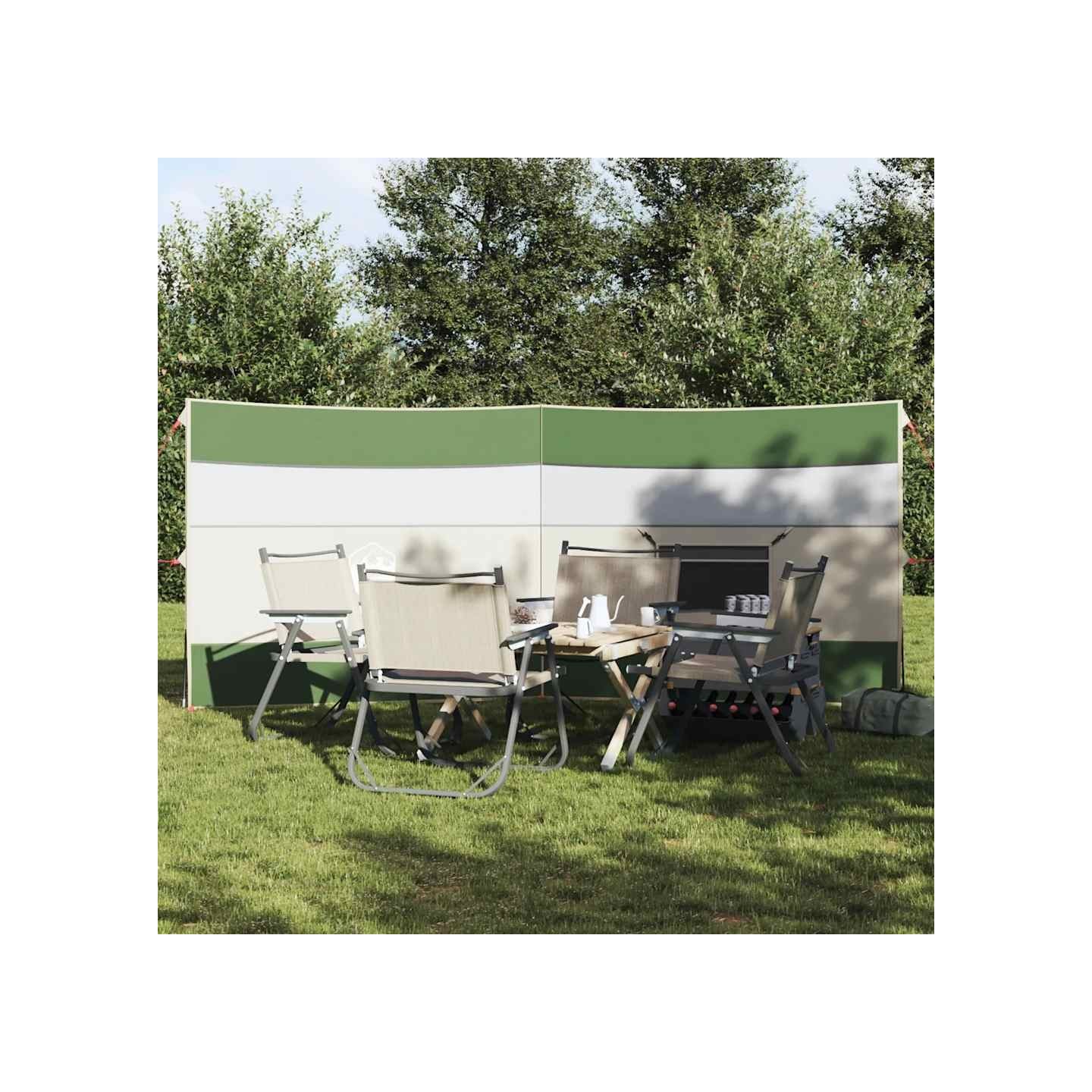 Brise-vent de camping vert 340x130 cm imperméable