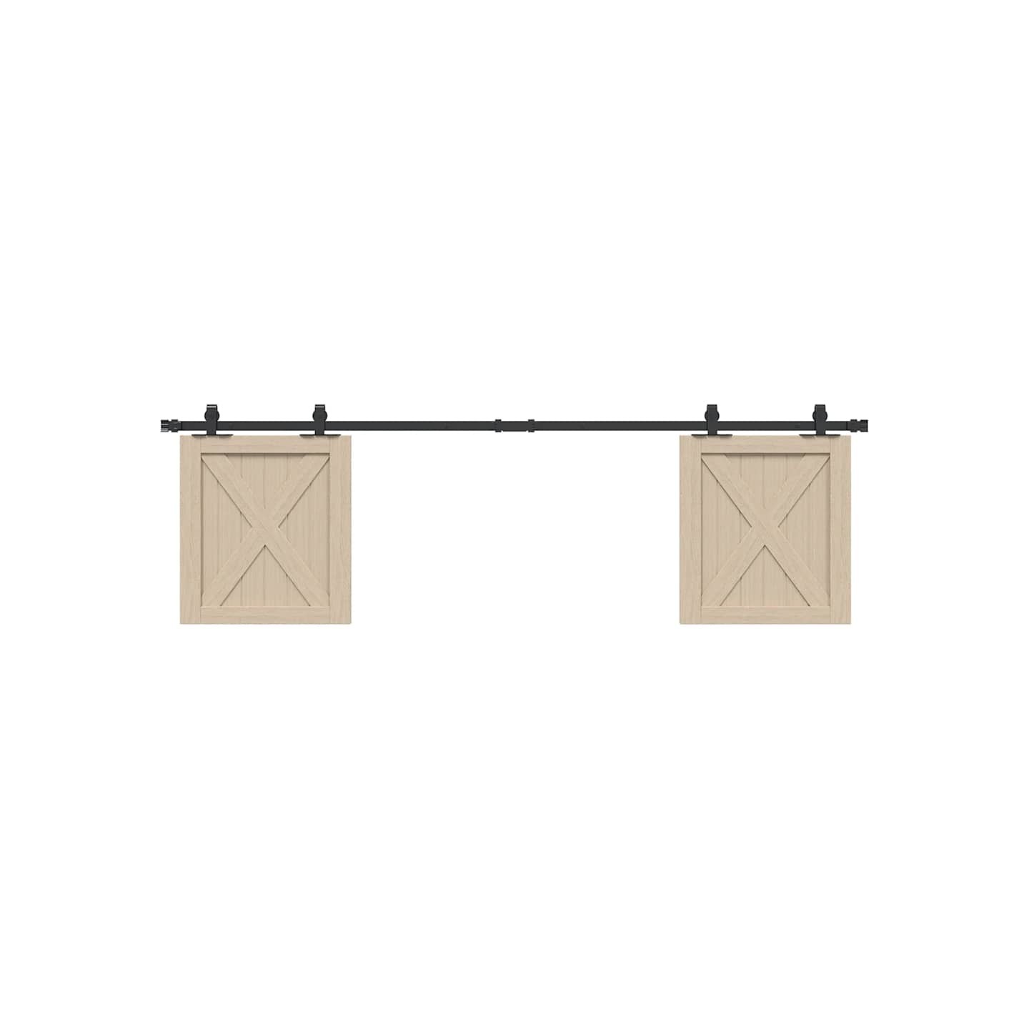 Kit de porte d'armoire coulissante 183 cm acier au carbone