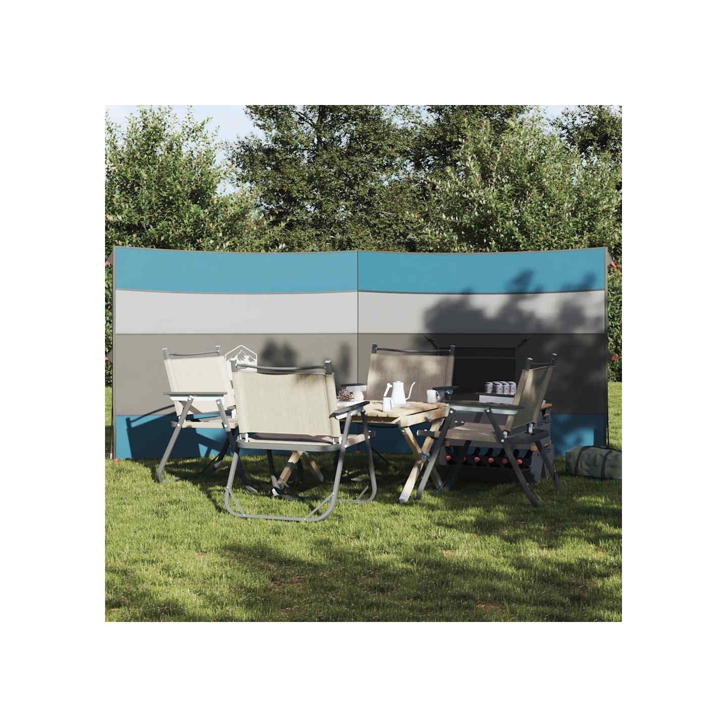 Brise-vent de camping bleu 340x130 cm imperméable