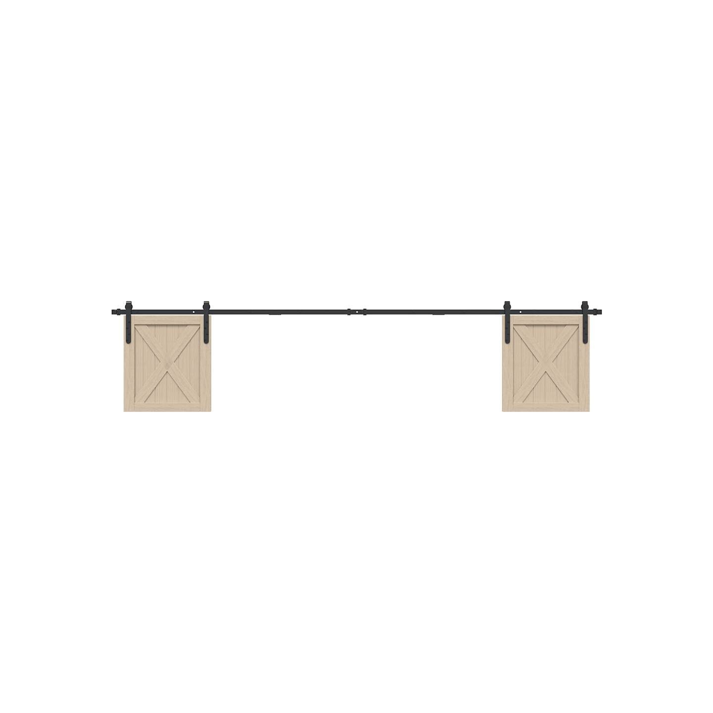 Kit de porte d'armoire coulissante 244 cm acier au carbone