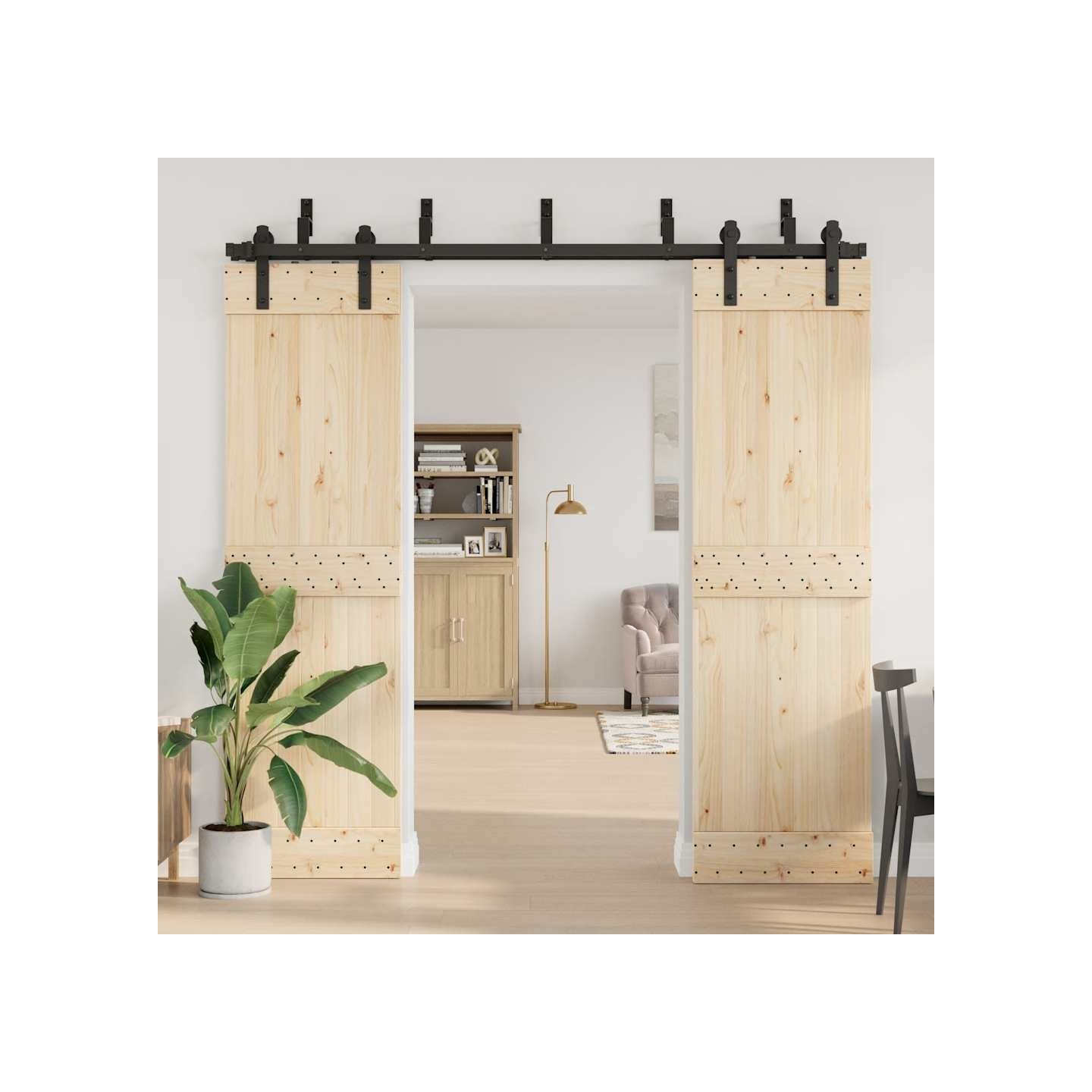 Supports de dérivation pour portes de grange 5 pcs rails plats