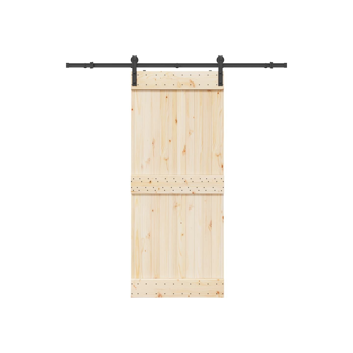 Kit de quincaillerie de porte coulissante 183 cm Acier Noir