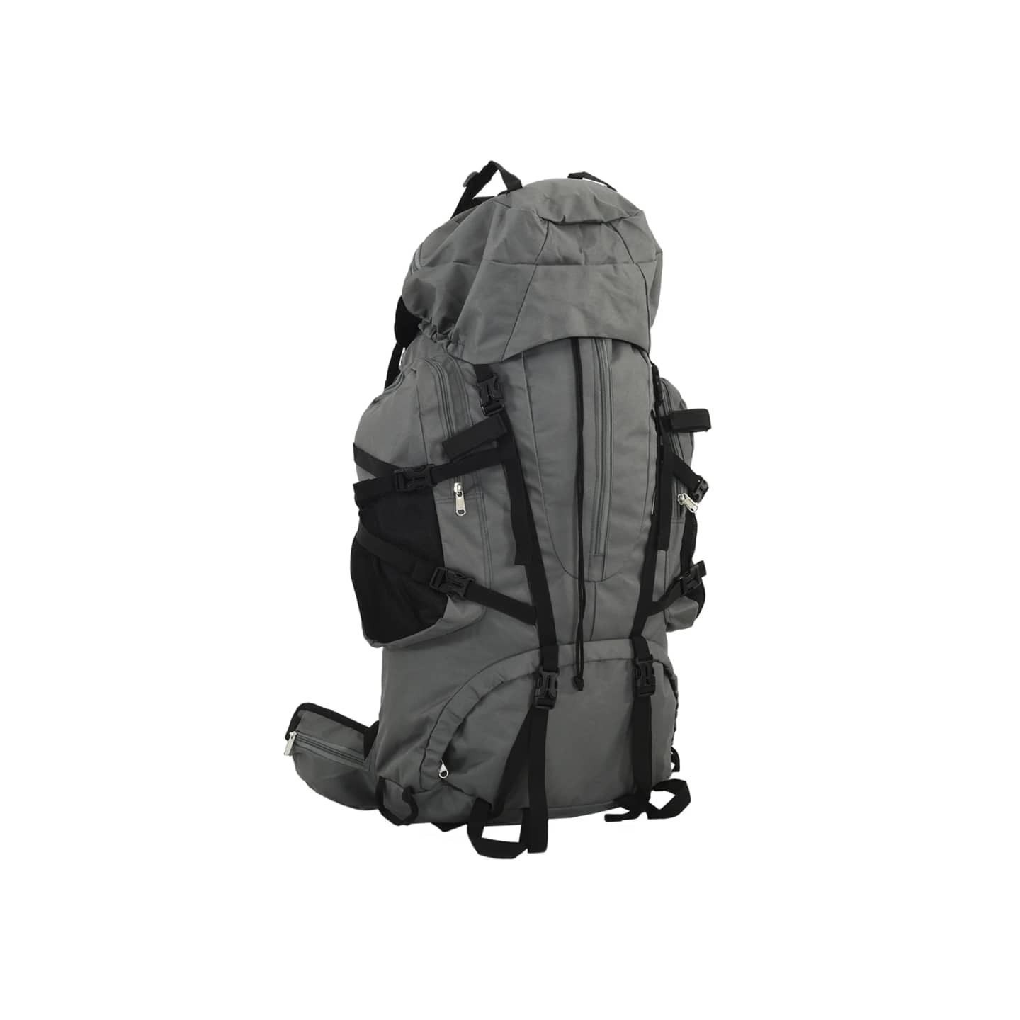 Sac à dos de randonnée gris 60 L tissu oxford