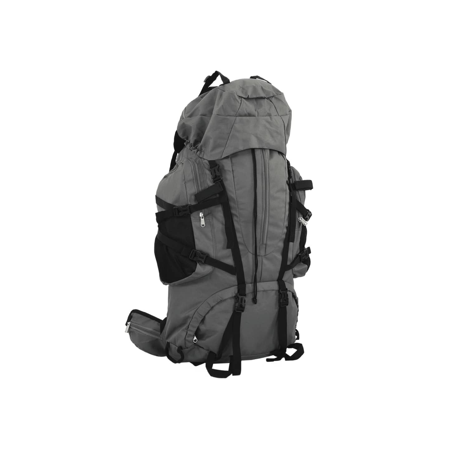 Sac à dos de randonnée gris 80 L tissu oxford