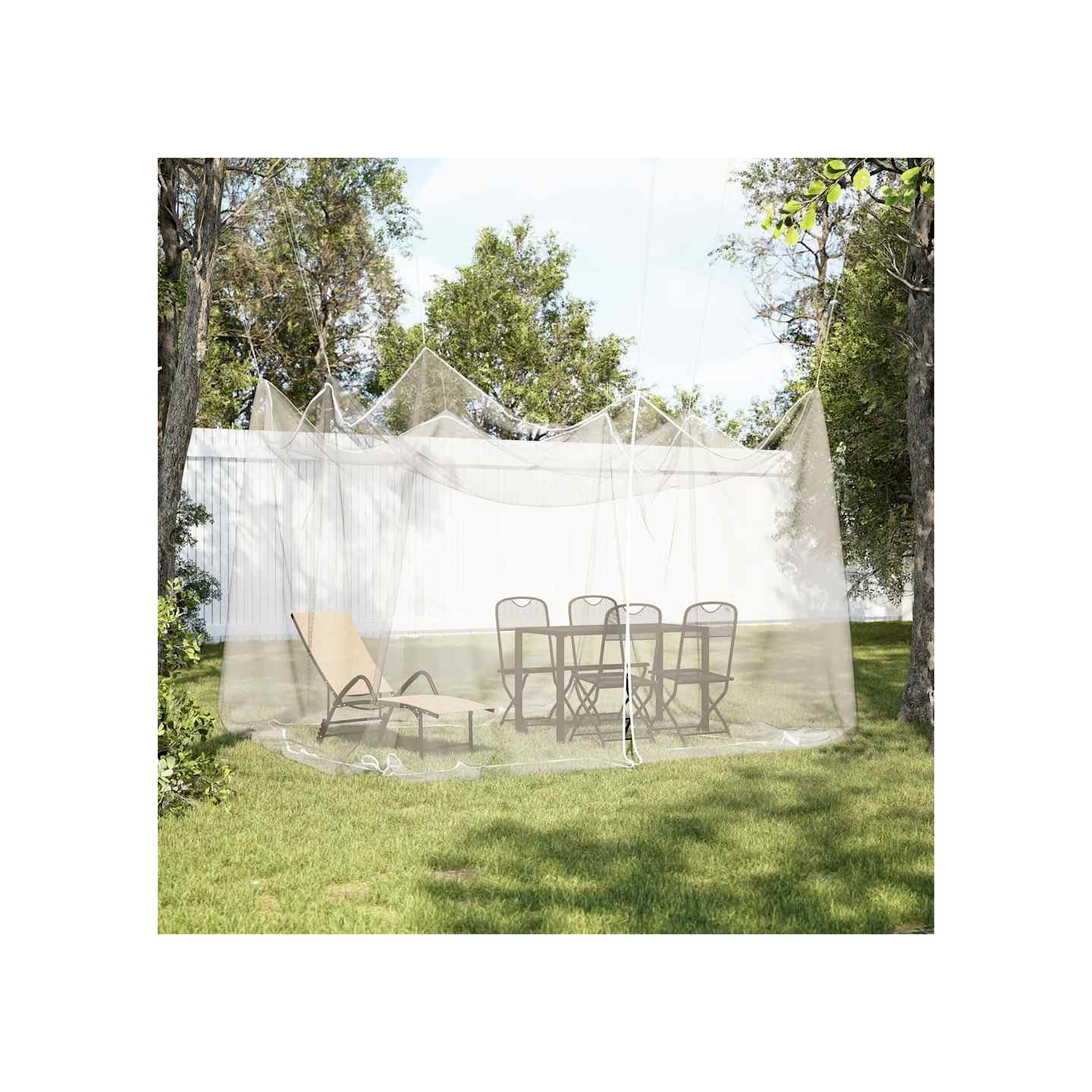 Moustiquaire d'extérieur 220 mailles blanche 300 x 300 x 250 cm
