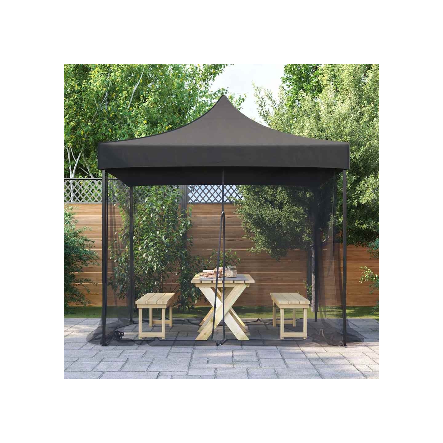 Moustiquaire d'extérieur 220 mailles noire 300 x 300 x 200 cm