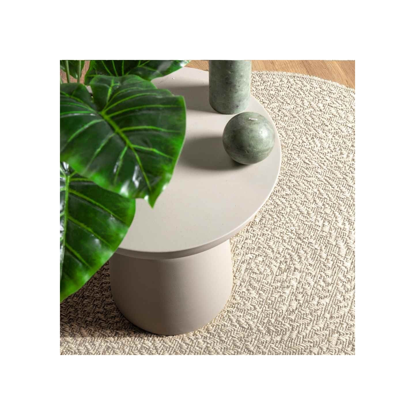 Tapis ZIZUR crème Ø 120cm aspect de jute intérieur et extérieur