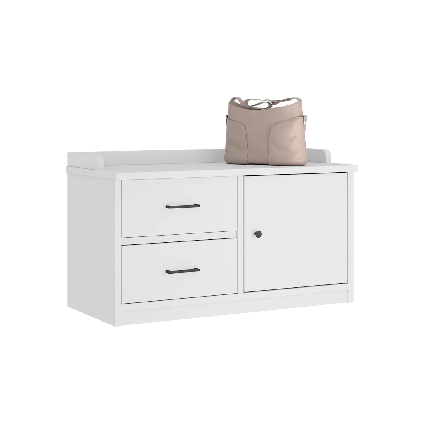 Banc de couloir SANDNES blanc 87x40x50 cm bois de pin massif