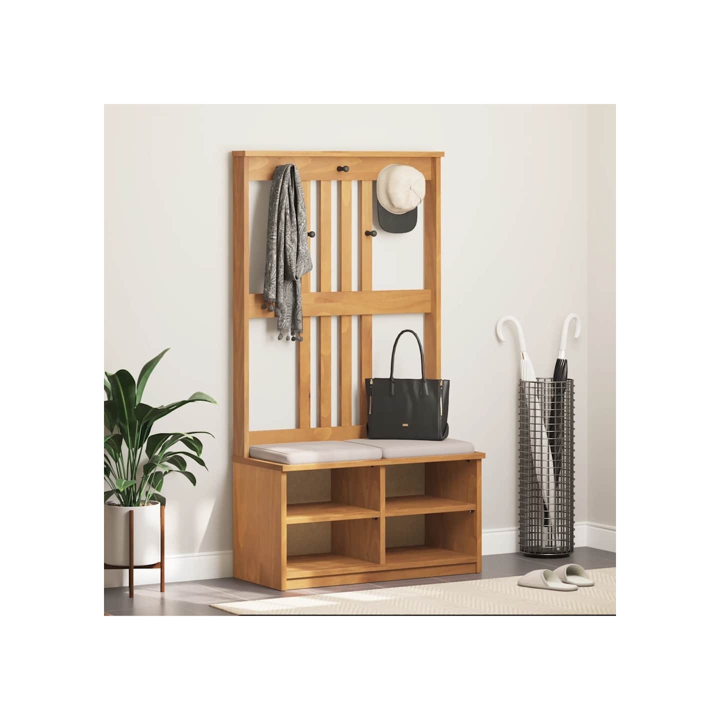 Portemanteau SANDNES 87x40x159,5 cm bois massif pin