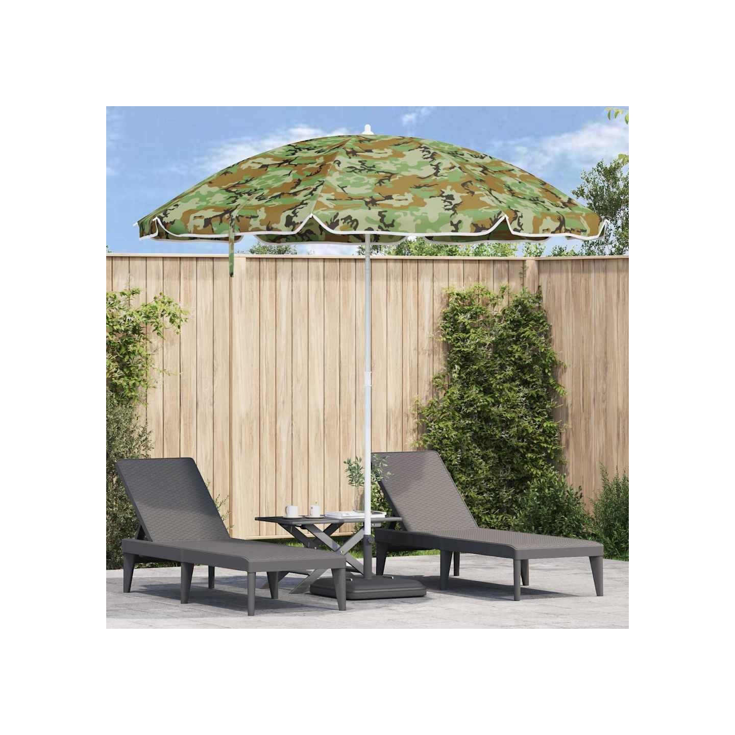 Parasol de jardin 263 x 263 x 272 cm polyester 170T Camouflage