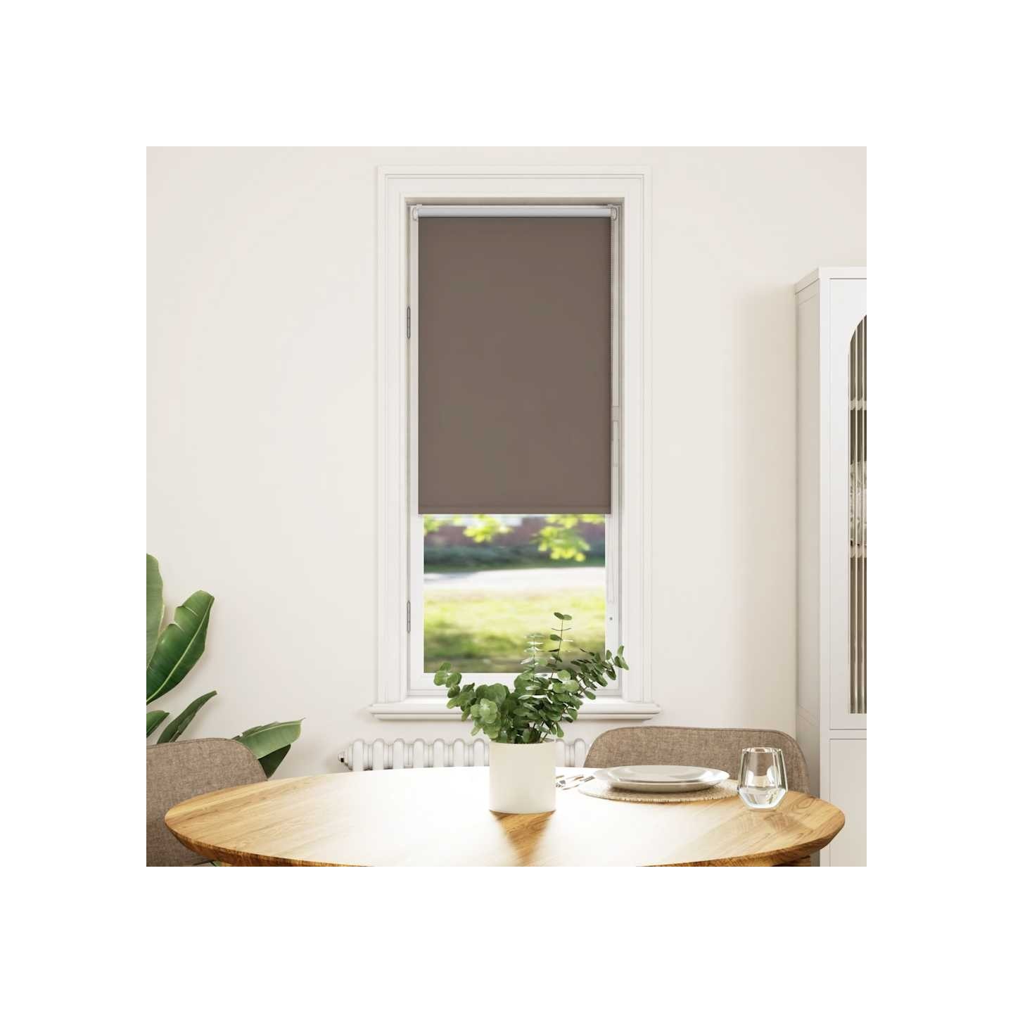 Store enrouleur occultant café 50x130cm largeur du tissu 45,7cm