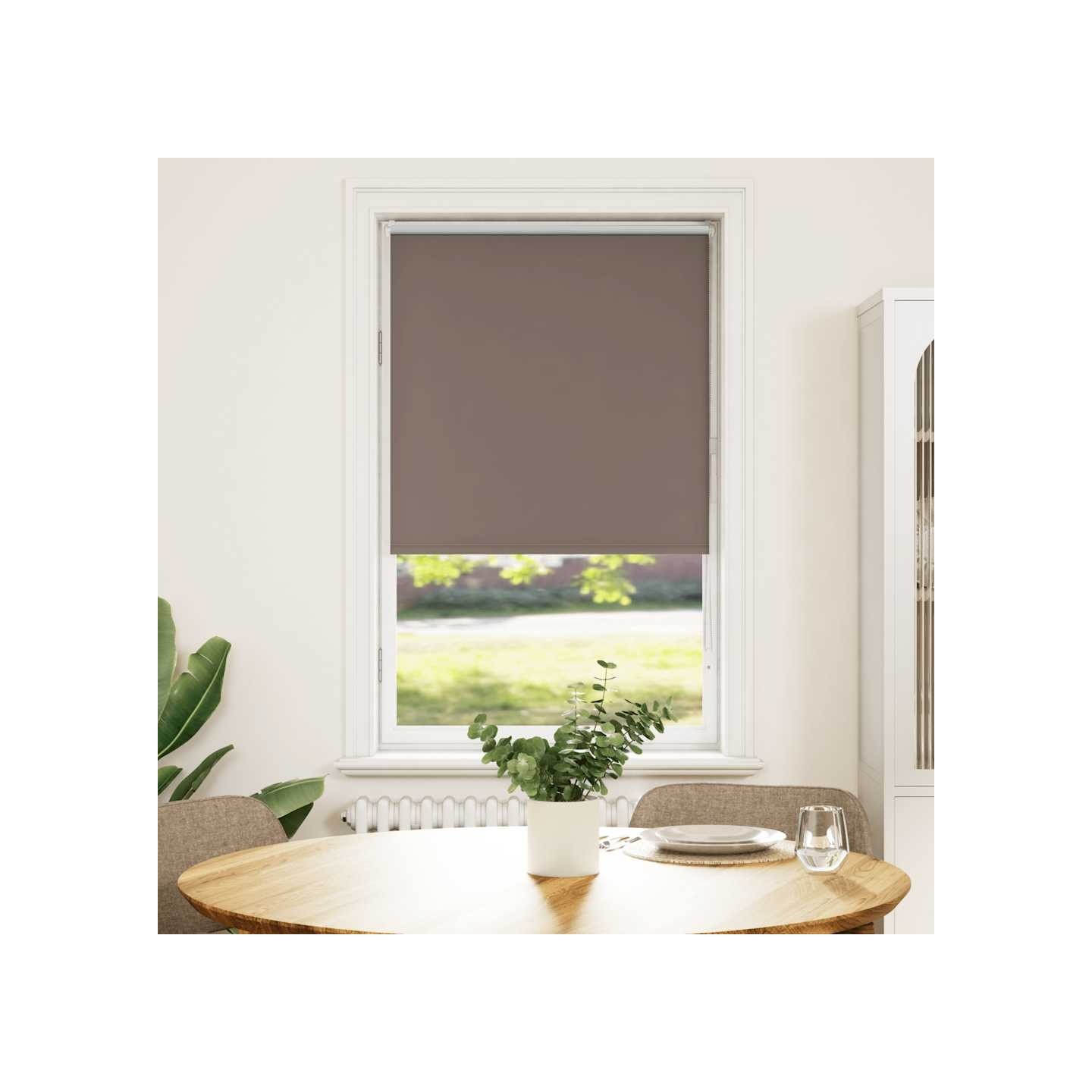 Store enrouleur occultant café 80x130cm largeur du tissu 75,7cm