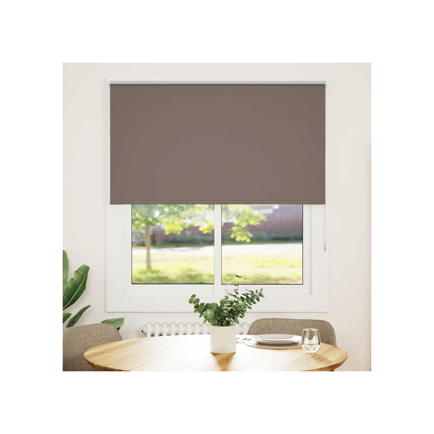 Store enrouleur occultant café 120x130cm largeur du tissu