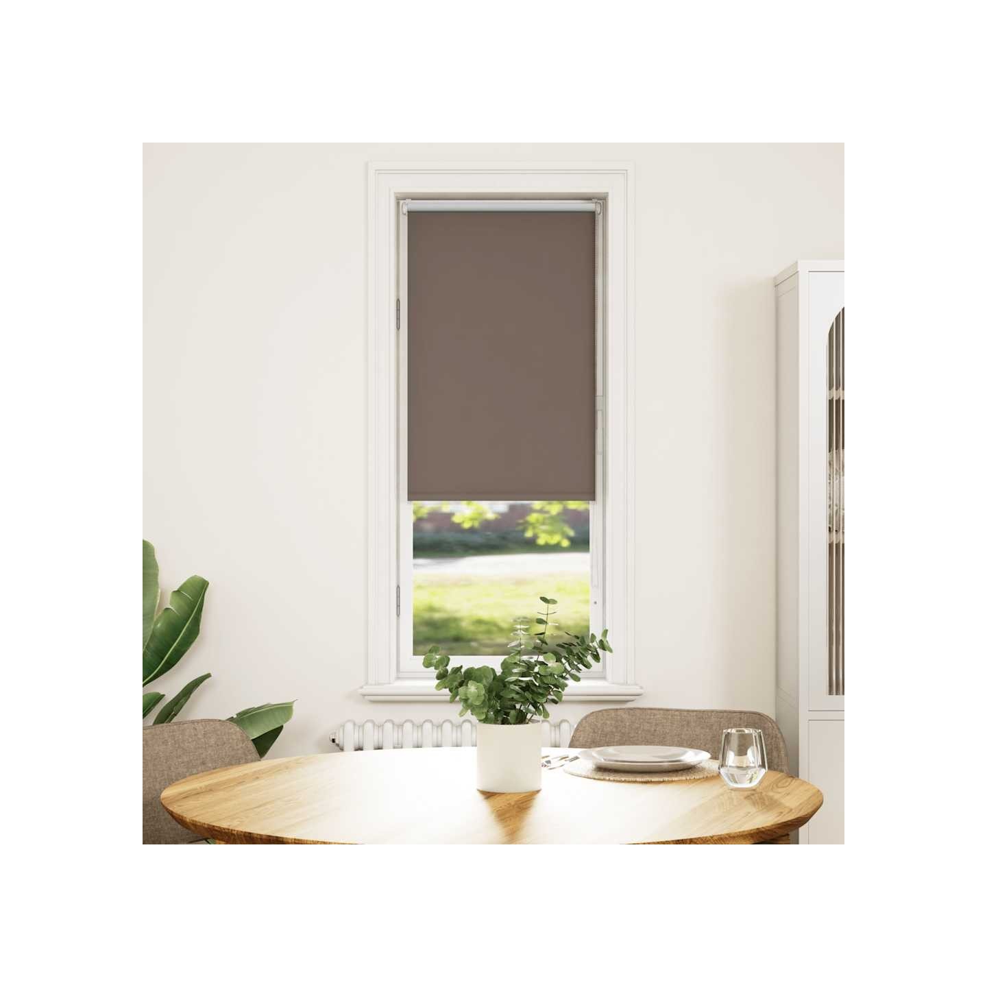 Store enrouleur occultant café 60x150cm largeur du tissu 55,7cm