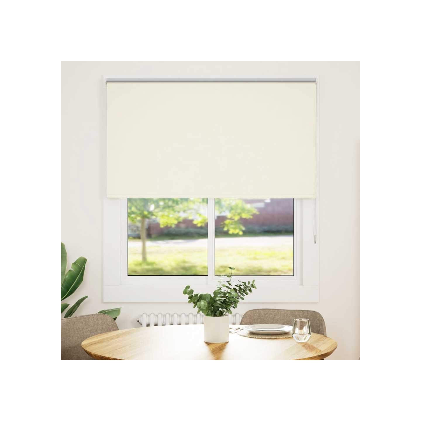 Store enrouleur occultant blanc cassé largeur du tissu 121,6 cm