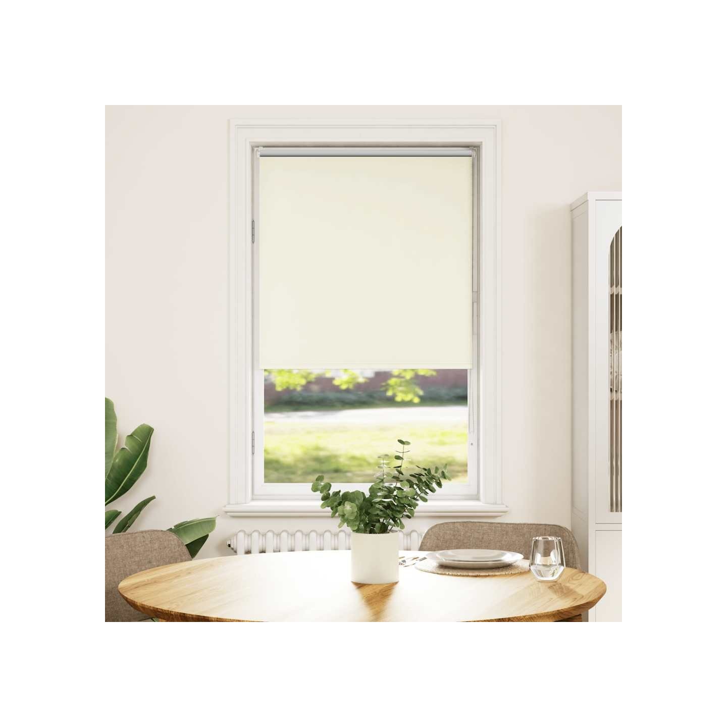 Store enrouleur occultant blanc cassé largeur du tissu 60,7 cm