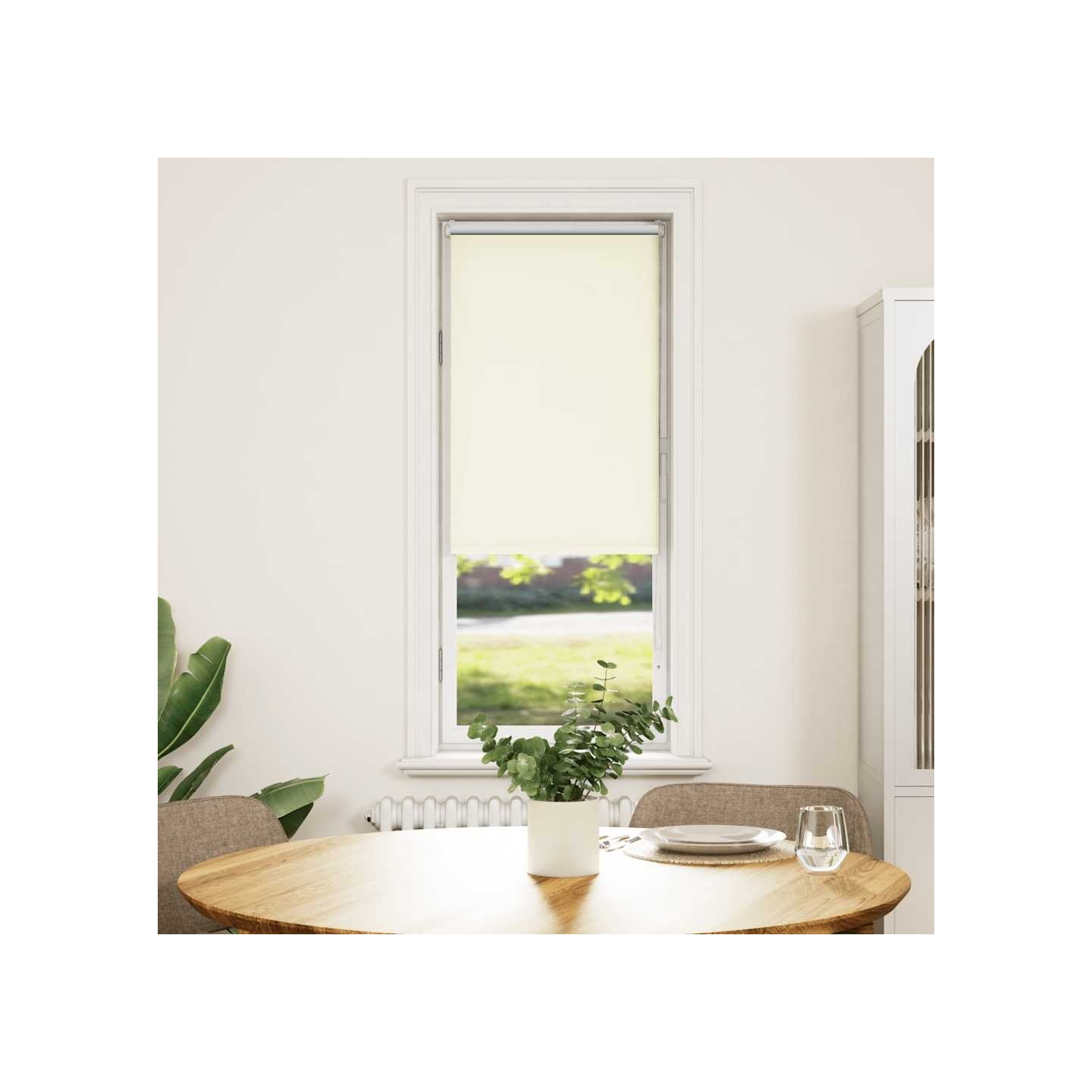 Store enrouleur occultant blanc cassé 55x175cm largeur du tissu