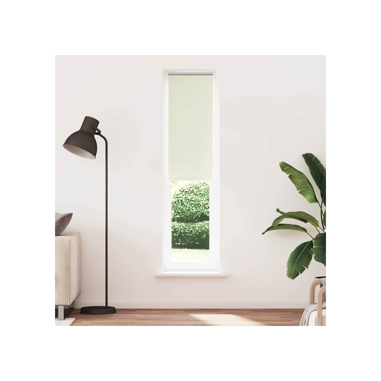 Store enrouleur occultant blanc cassé 50x210cm largeur du tissu