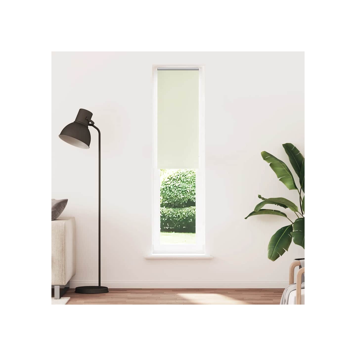 Store enrouleur occultant blanc cassé 60x210cm largeur du tissu