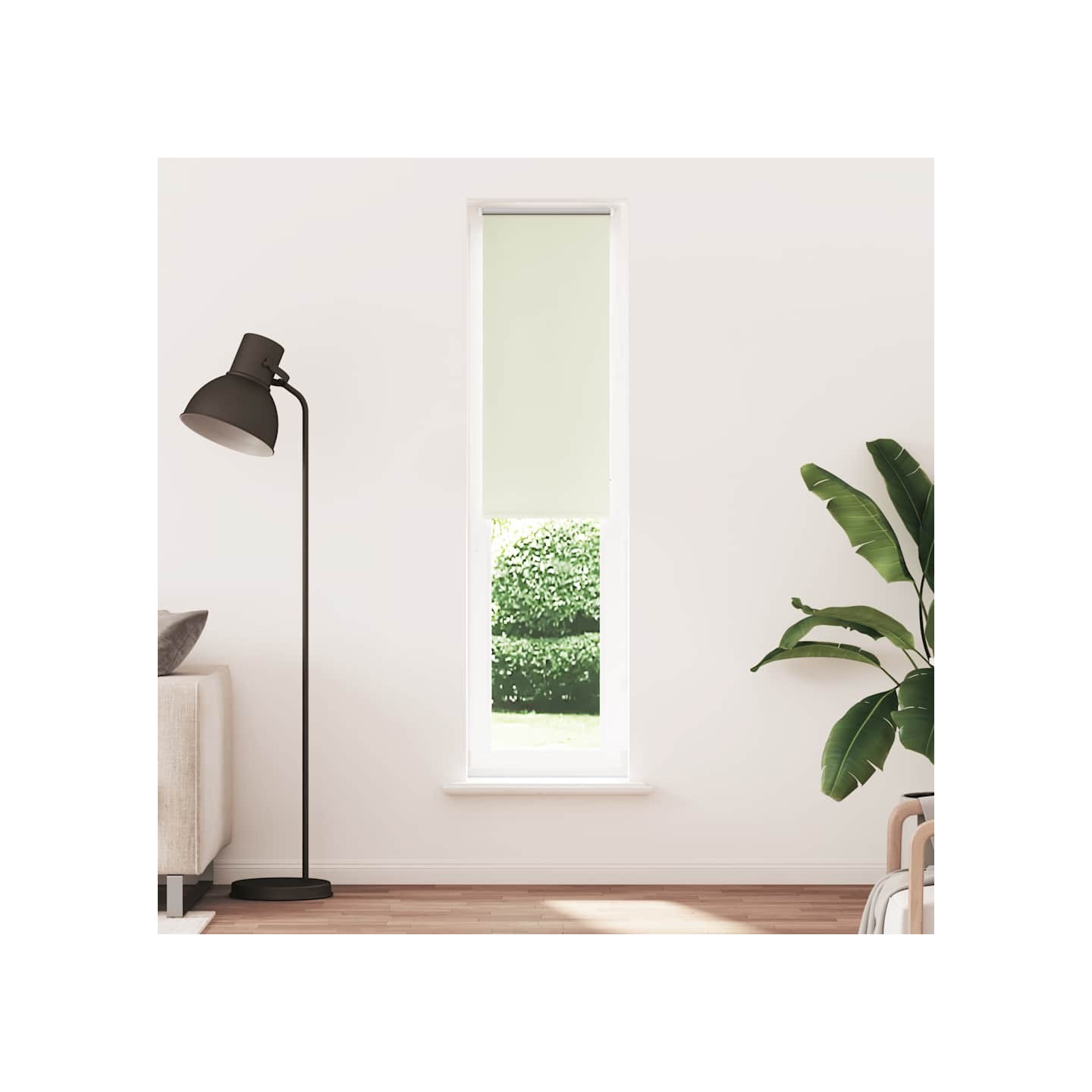 Store enrouleur occultant blanc cassé 45x230cm largeur du tissu
