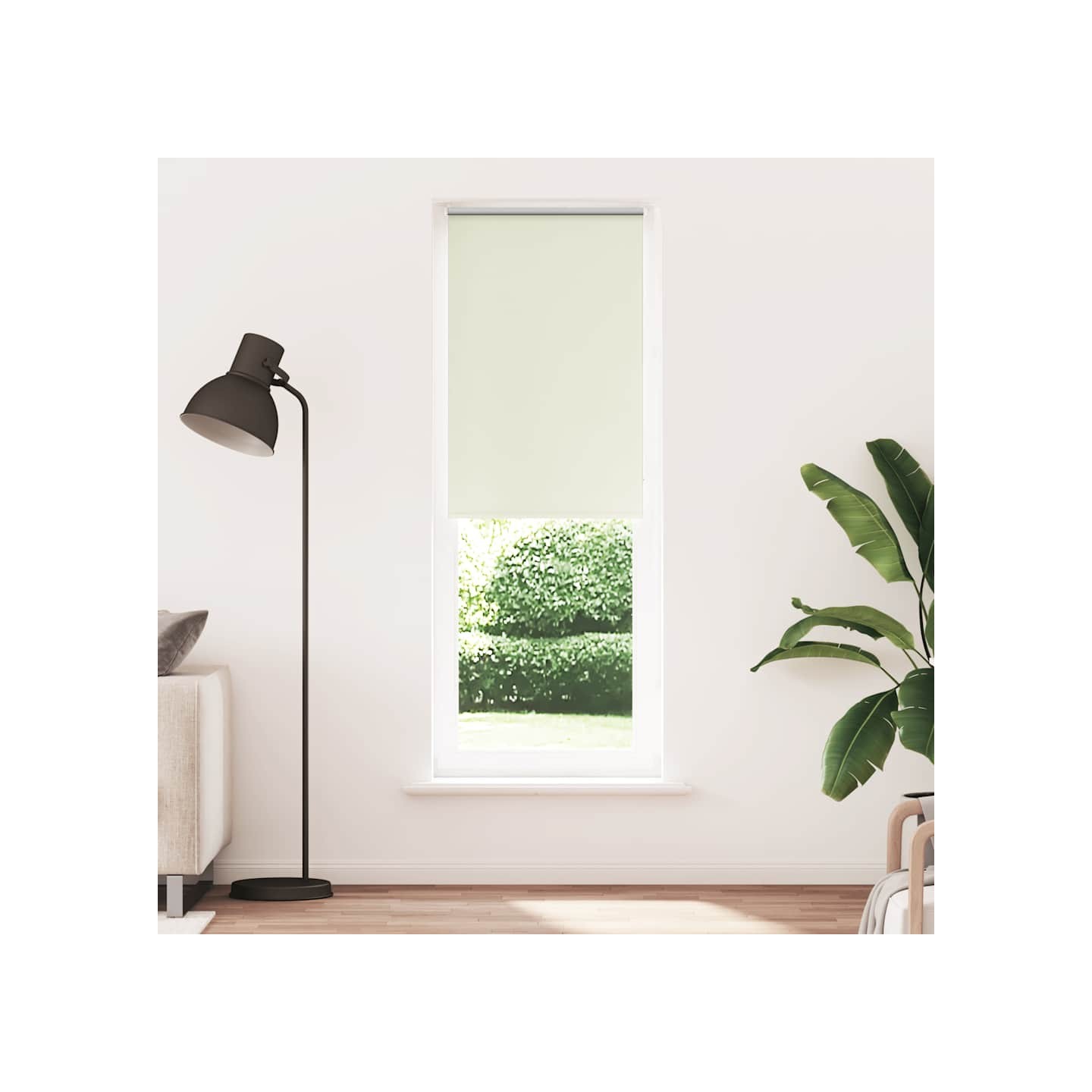 Store enrouleur occultant blanc cassé 80x230cm largeur du tissu