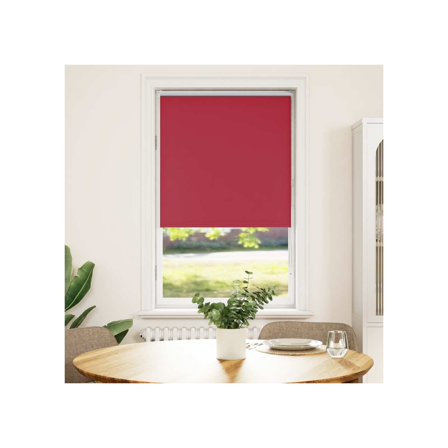 Store enrouleur occultant rouge largeur du tissu 60,7 cm