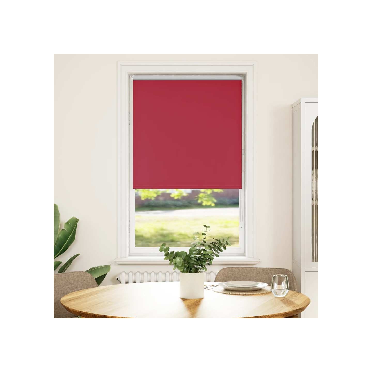 Store enrouleur occultant rouge largeur du tissu 80,7 cm