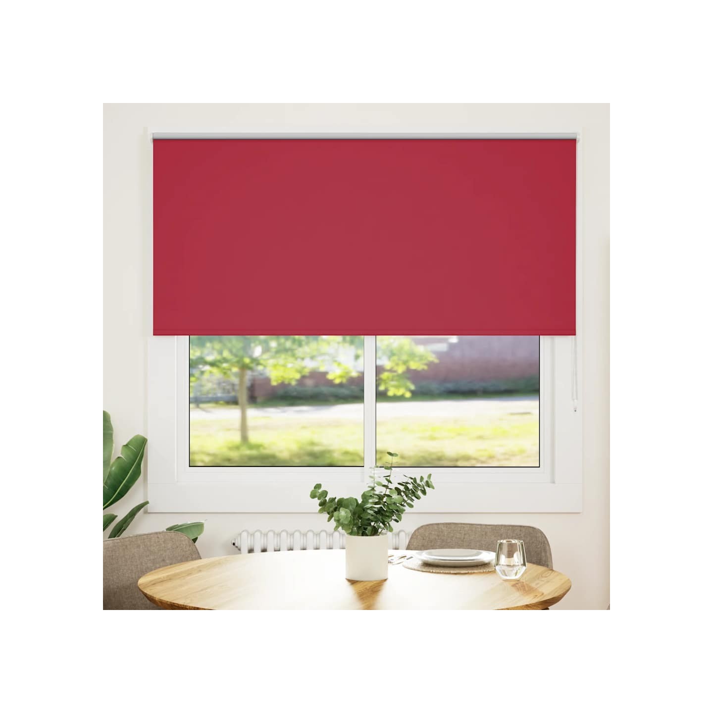 Store enrouleur occultant rouge largeur du tissu 151,6 cm