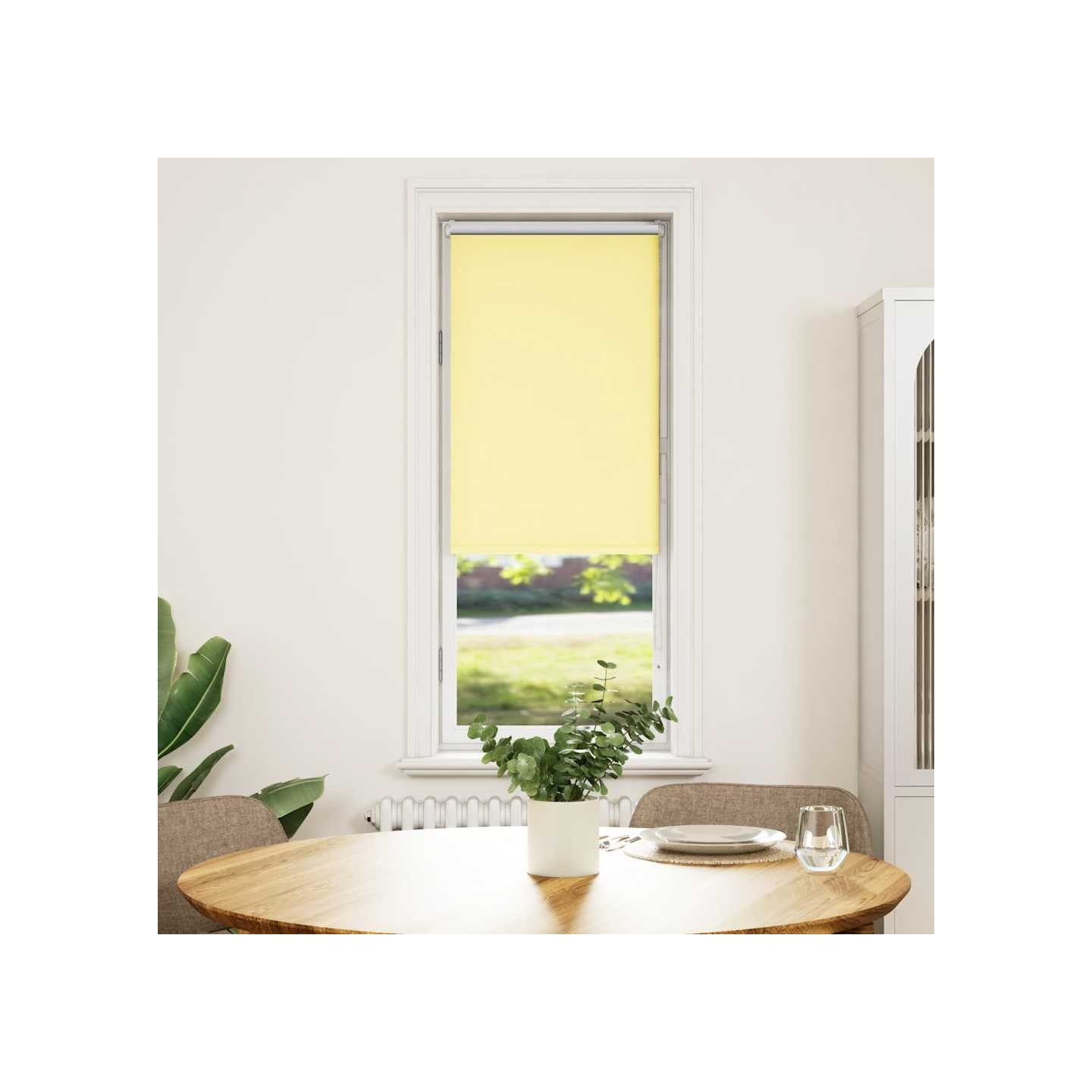 Store enrouleur occultant jaune largeur du tissu 35,7 cm