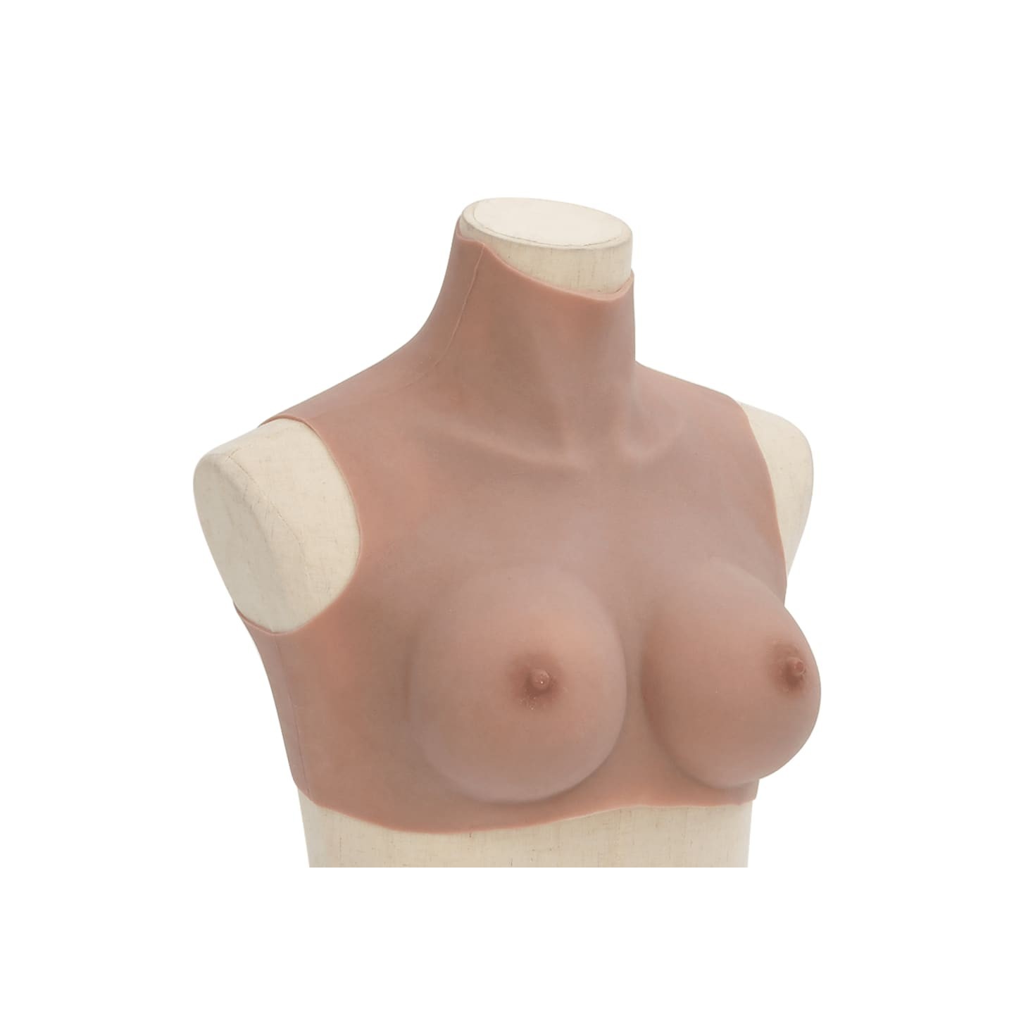 Plastron en silicone marron pâle coupe C
