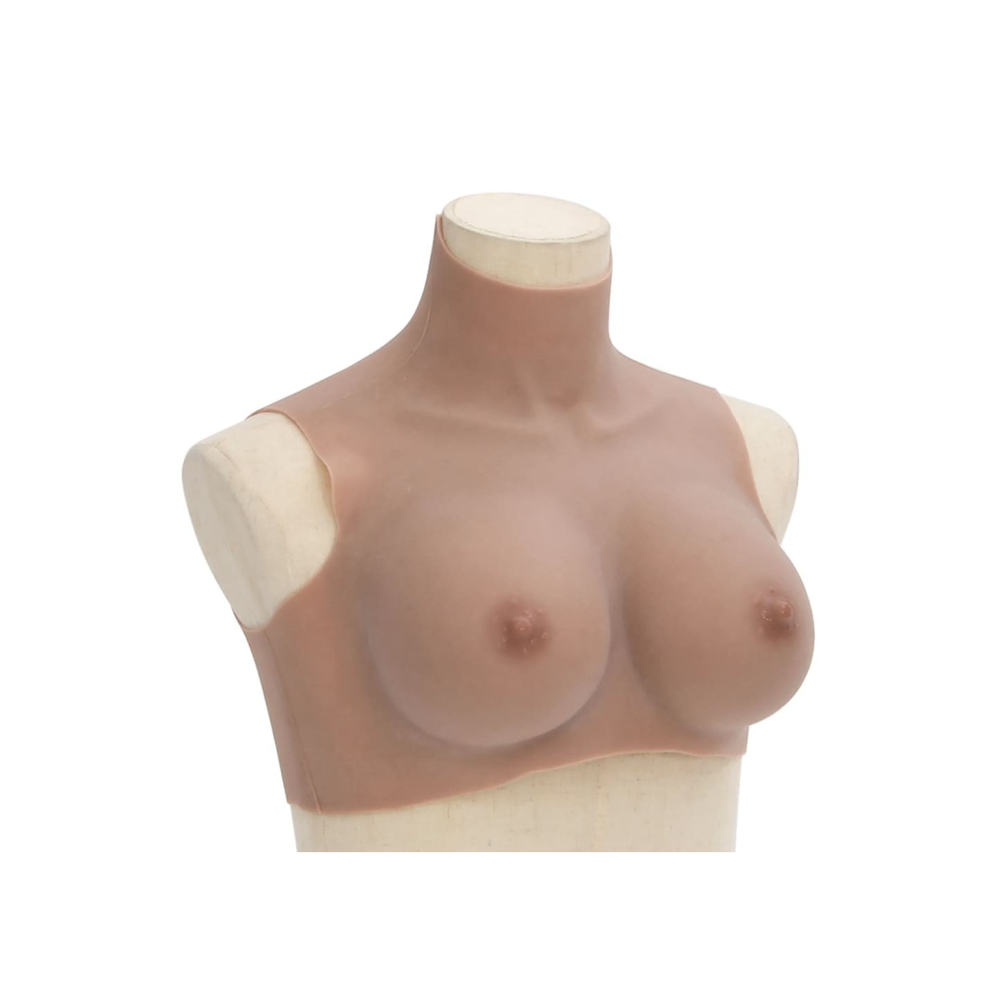 Plastron en silicone marron pâle coupe E
