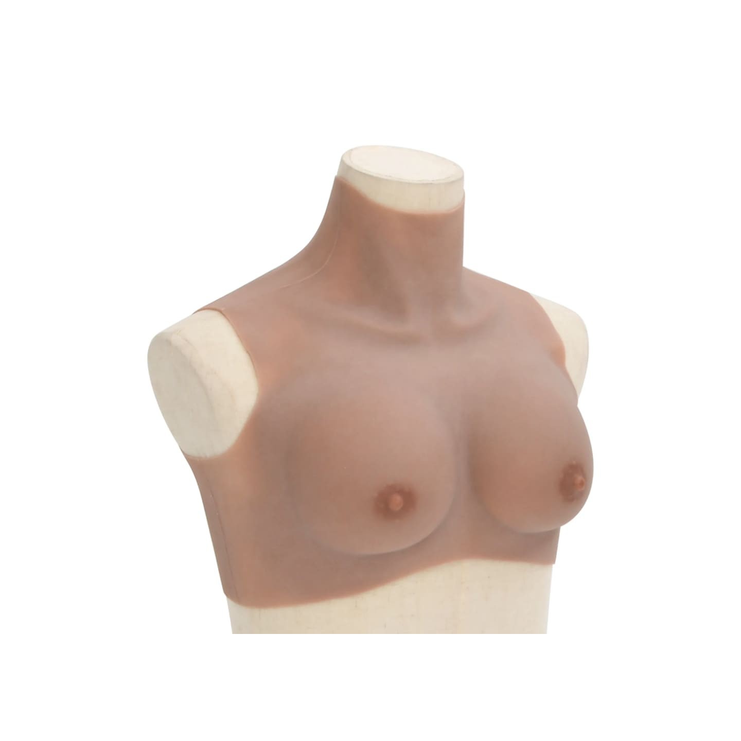 Plastron en silicone marron pâle coupe B