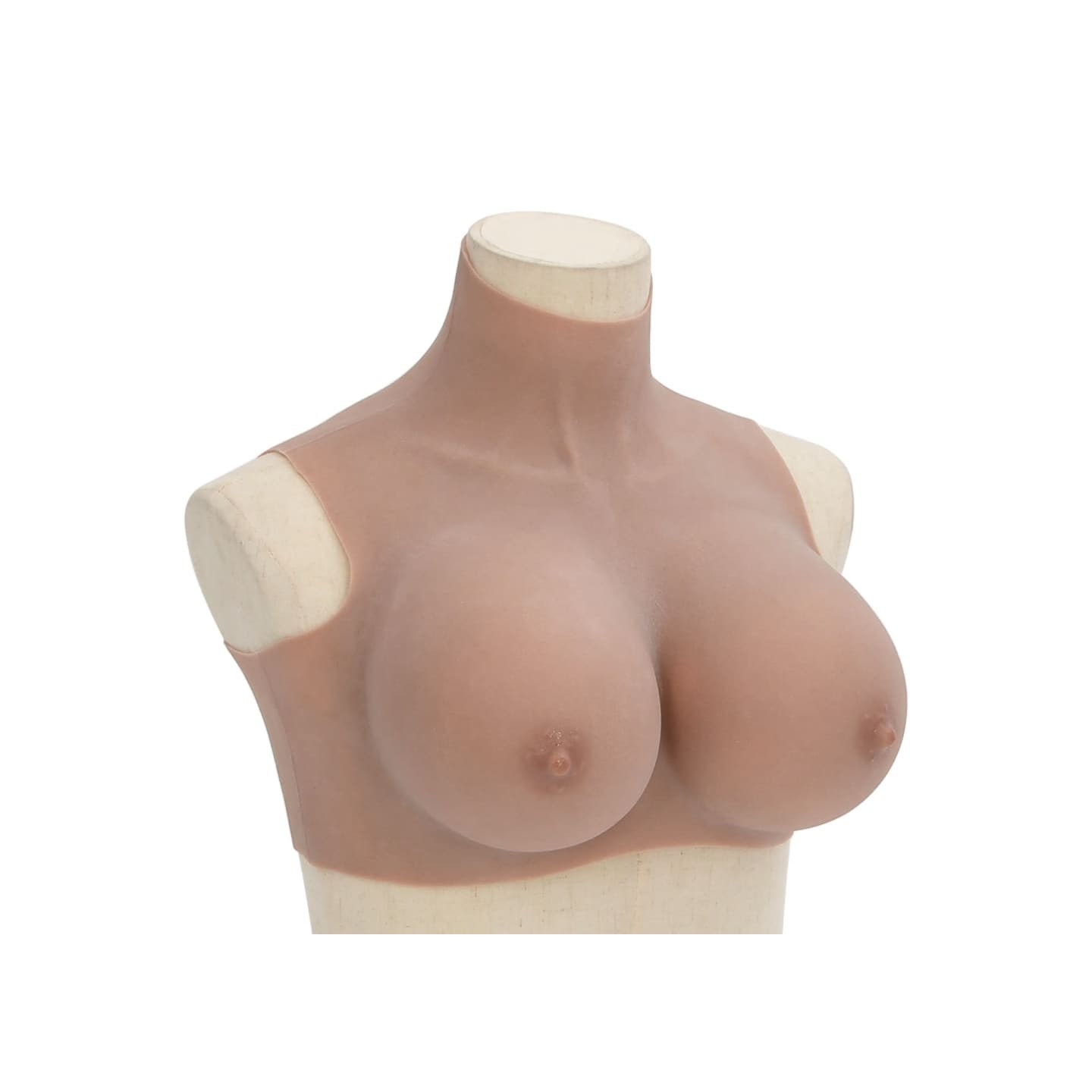 Plastron en silicone marron pâle coupe H