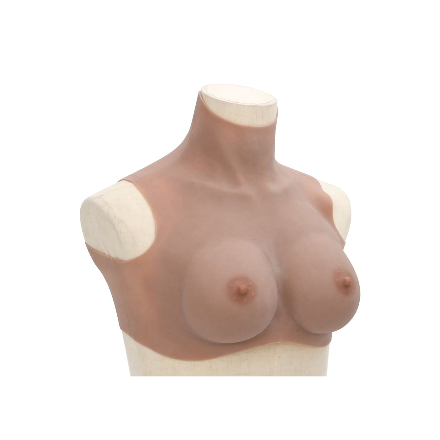 Plastron en silicone marron pâle coupe D