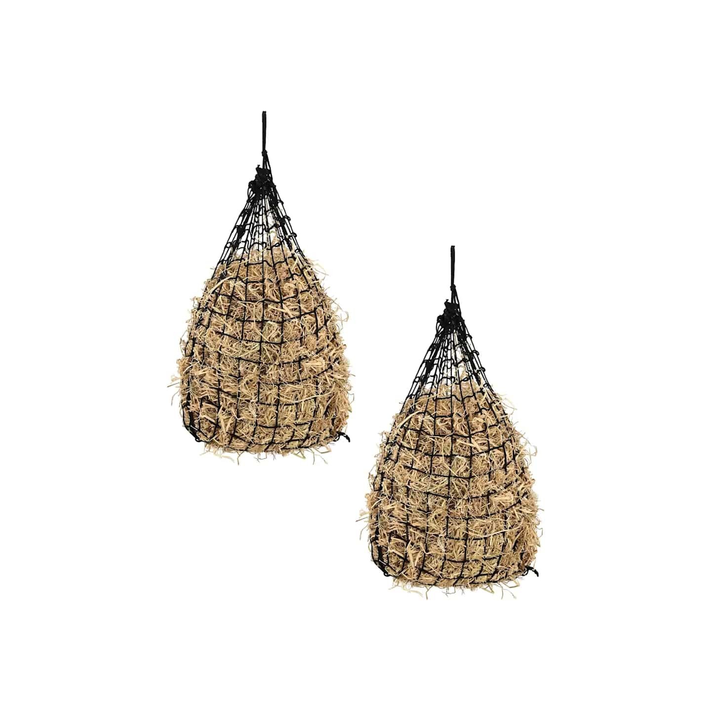 Filets à foin 2 pcs rond noir 75x75 cm PP