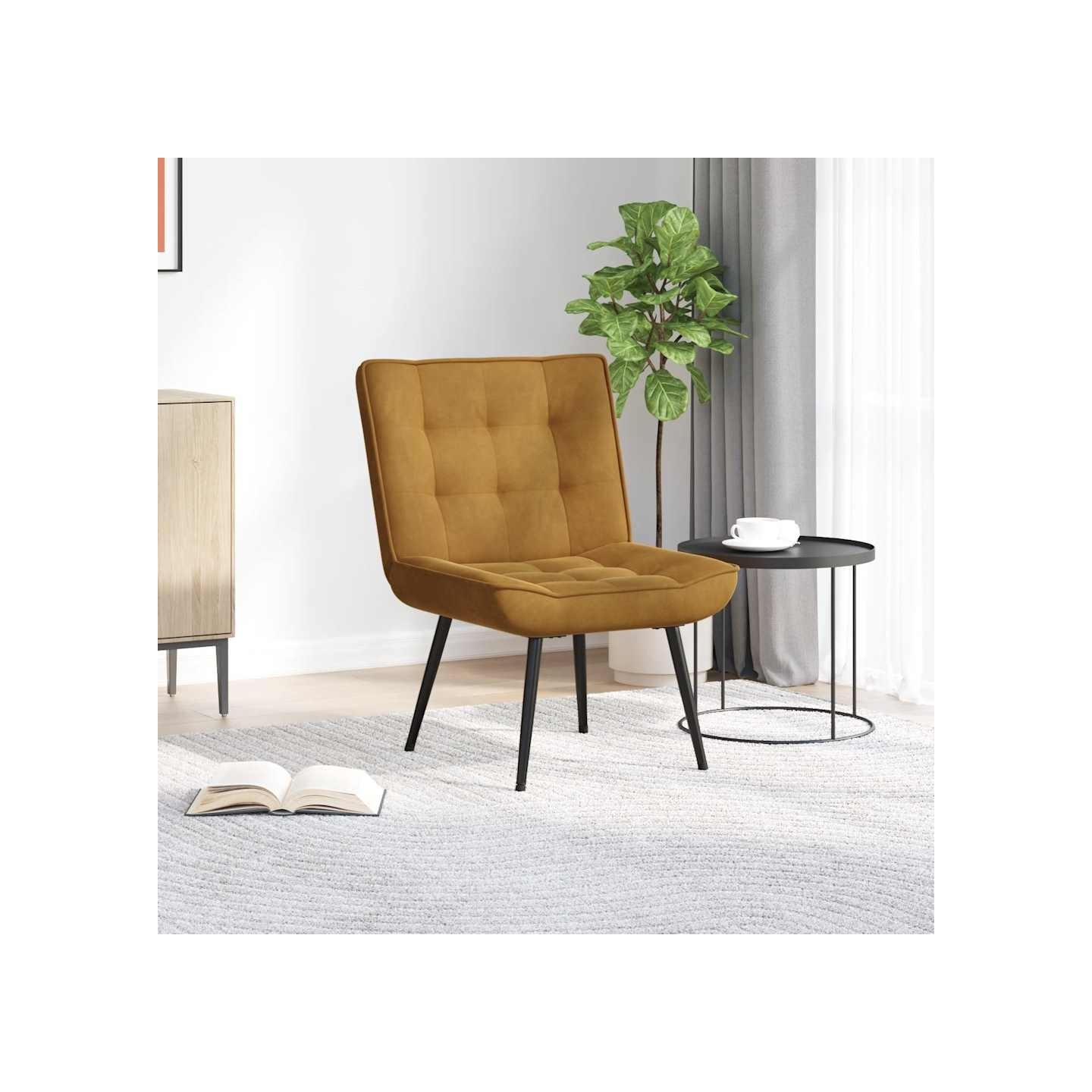 Chaise de relaxation marron 64x74x84 cm velours