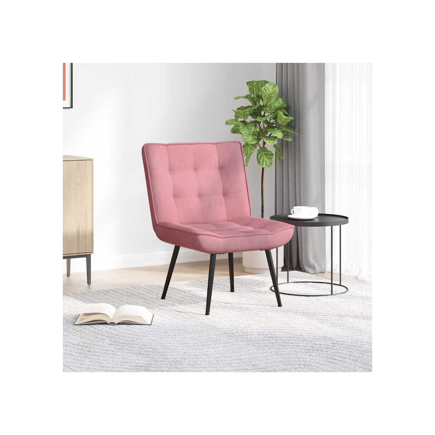 Chaise de relaxation rose 64x74x84 cm velours