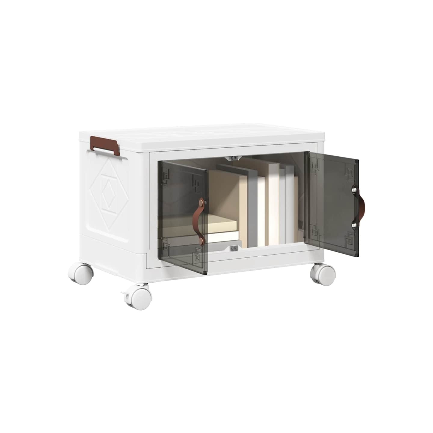 Boîte de rangement empilable avec roues 28 L 48,5x29,5x33 cm