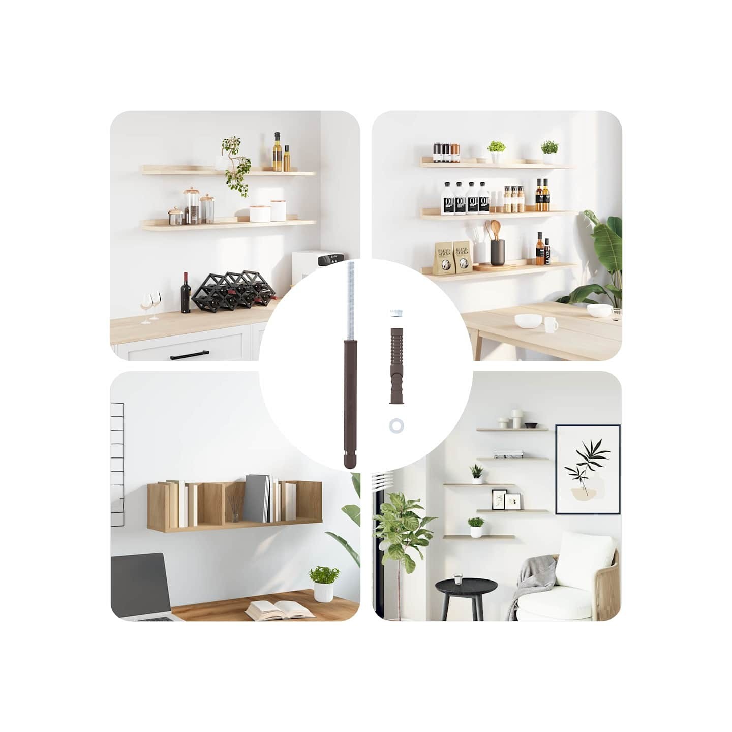 Support de étagère flottante 12 Beige Ø12 x 190 mm Acier