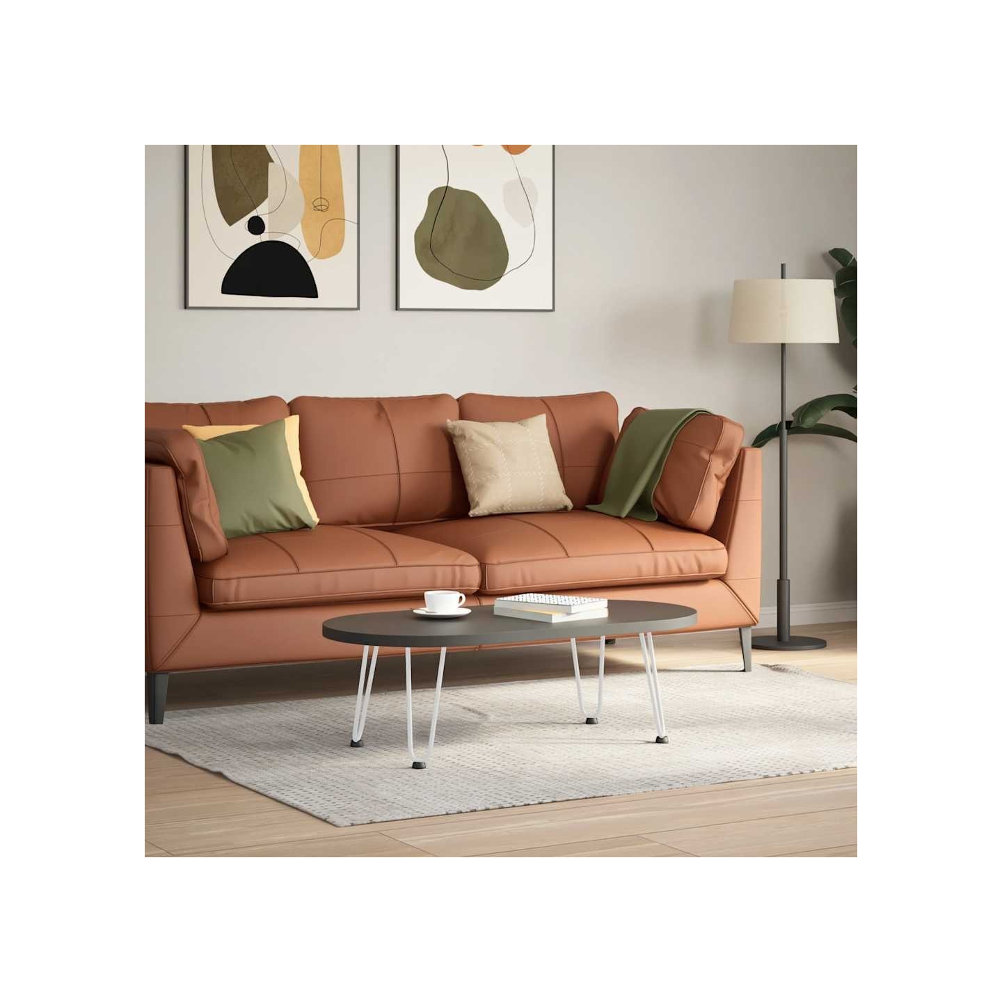 Pieds en épingle à cheveux pour table basse 4 pièces blanc 30cm