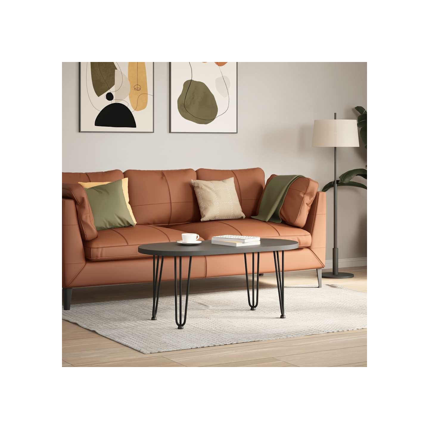 Pieds en épingle à cheveux pour table basse 4 pièces Noir 42 cm