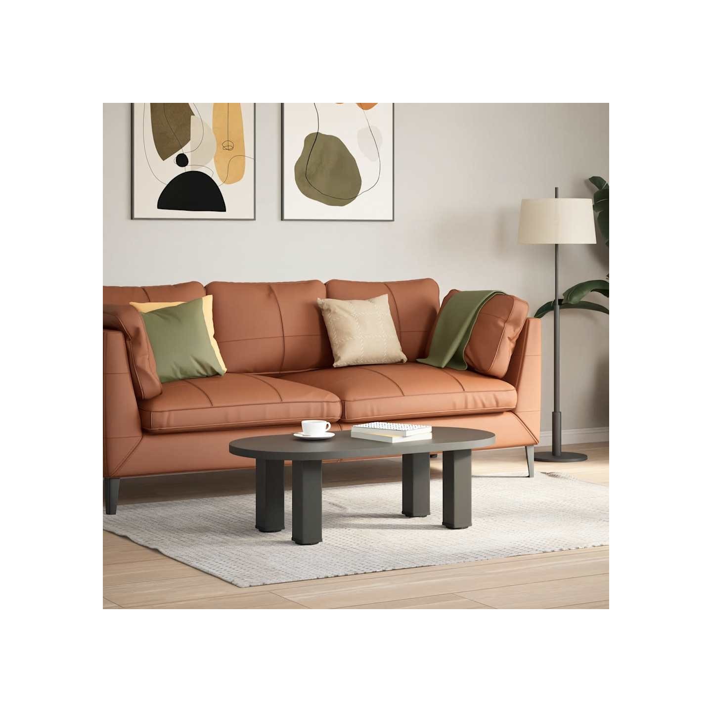 Pieds de table basse 4 pièces Anthracite 42-44 cm Acier