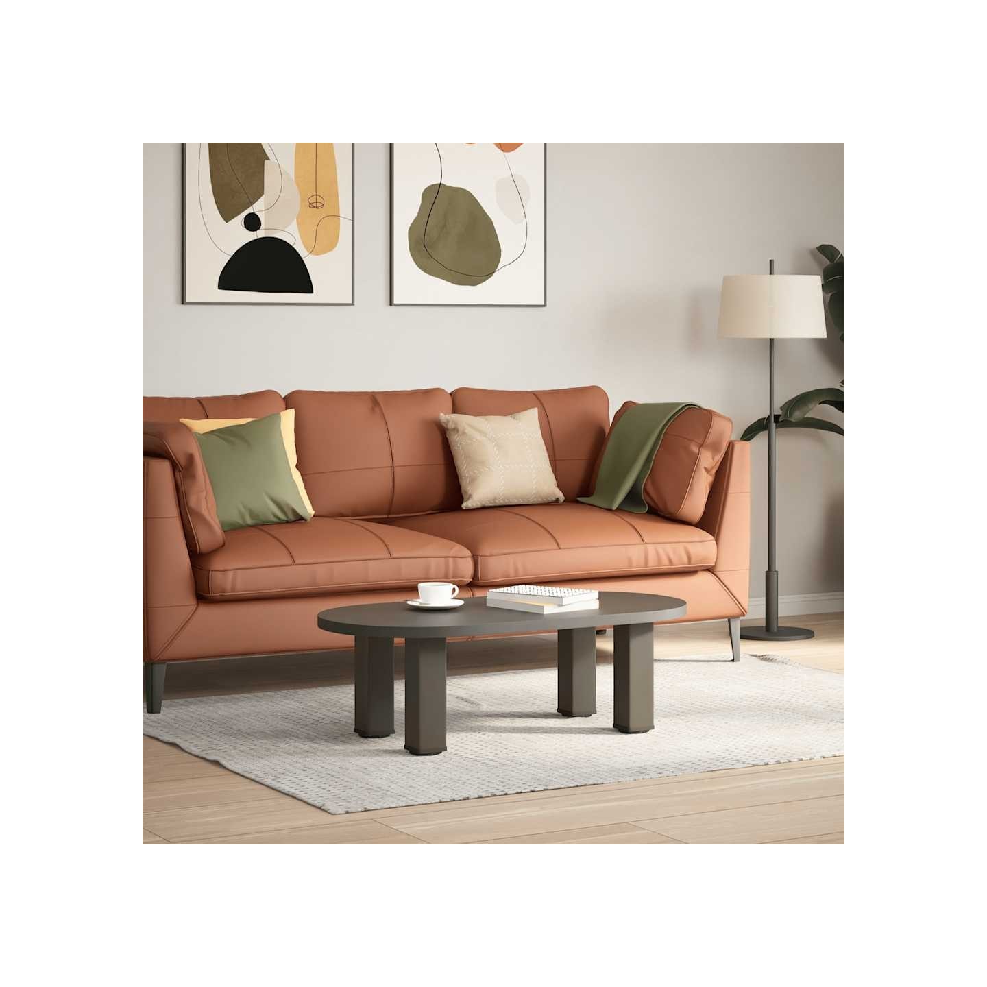 Pieds de table basse 4 pièces Acier naturel 42-44 cm Acier