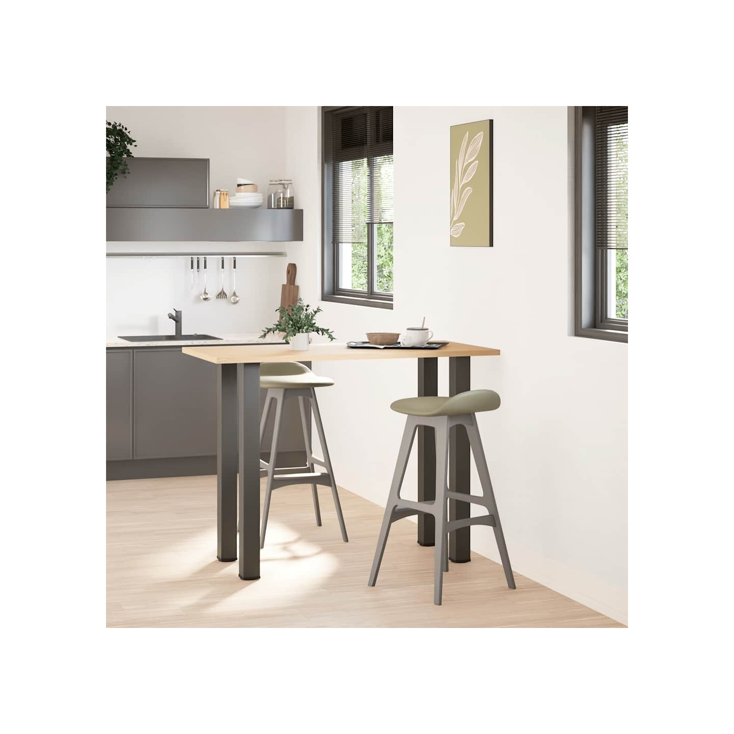 Pieds de table de bar 4 pièces Anthracite 90-92 cm Acier