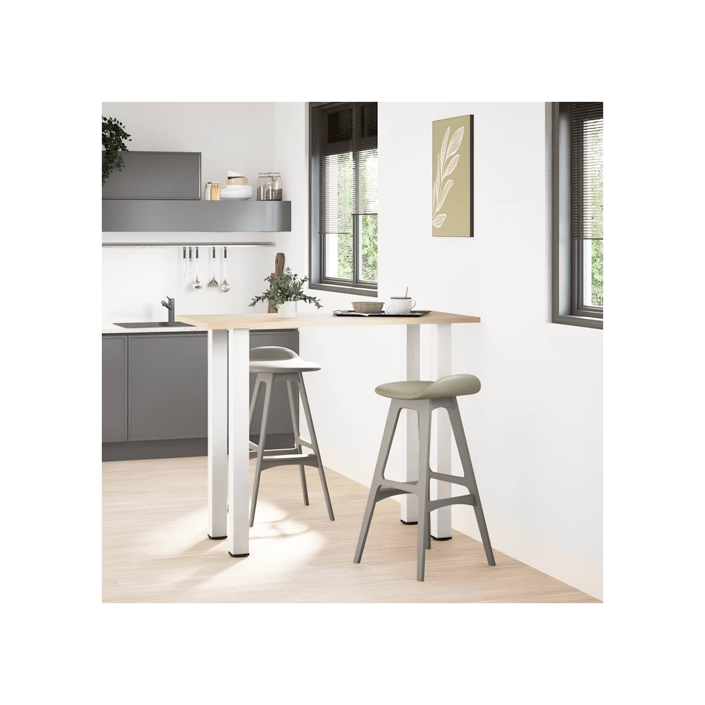 Pieds de table de bar 4 pièces Blanc 110-112 cm Acier
