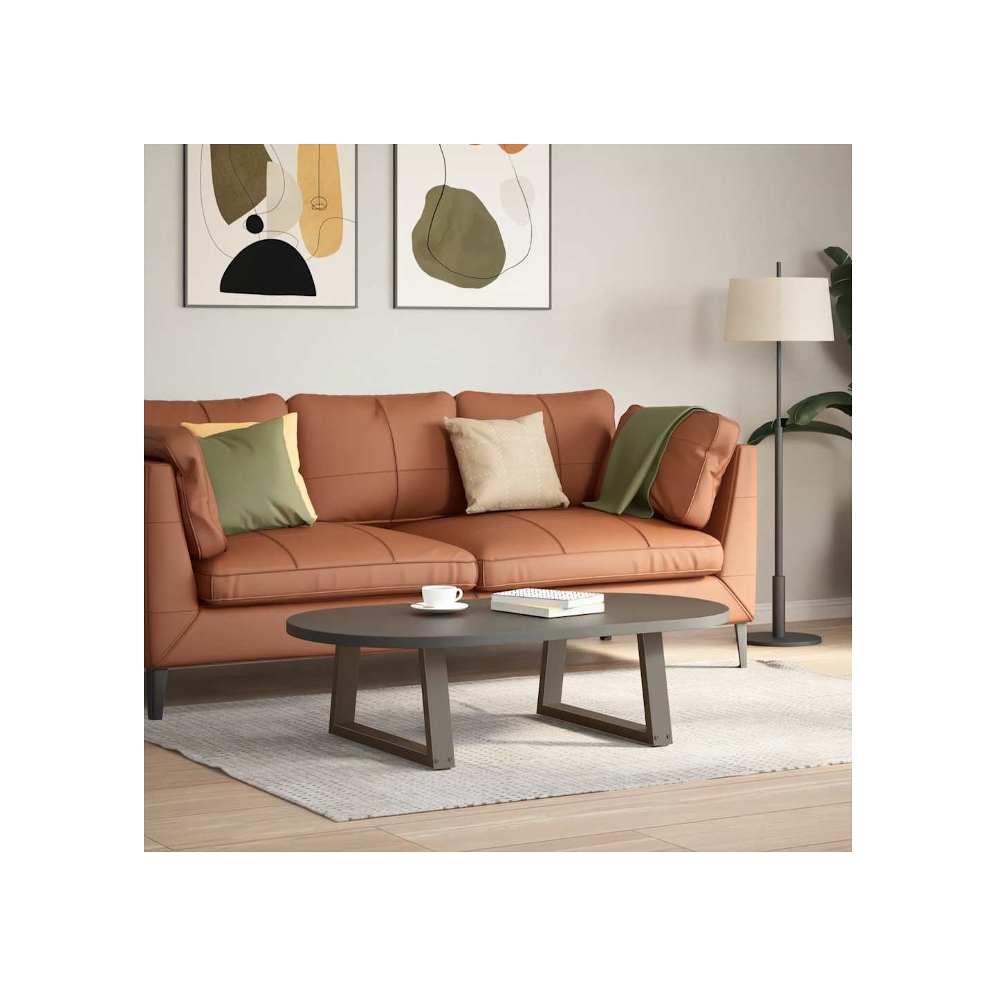 Pieds de table basse en forme de V 2 pcs naturel 70x(30-31,3)cm