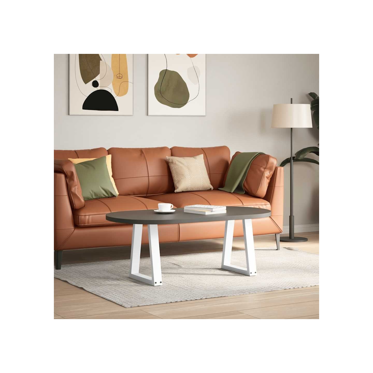 Pieds de table basse en forme de V 2 pcs blanc 38x(42-43,3) cm
