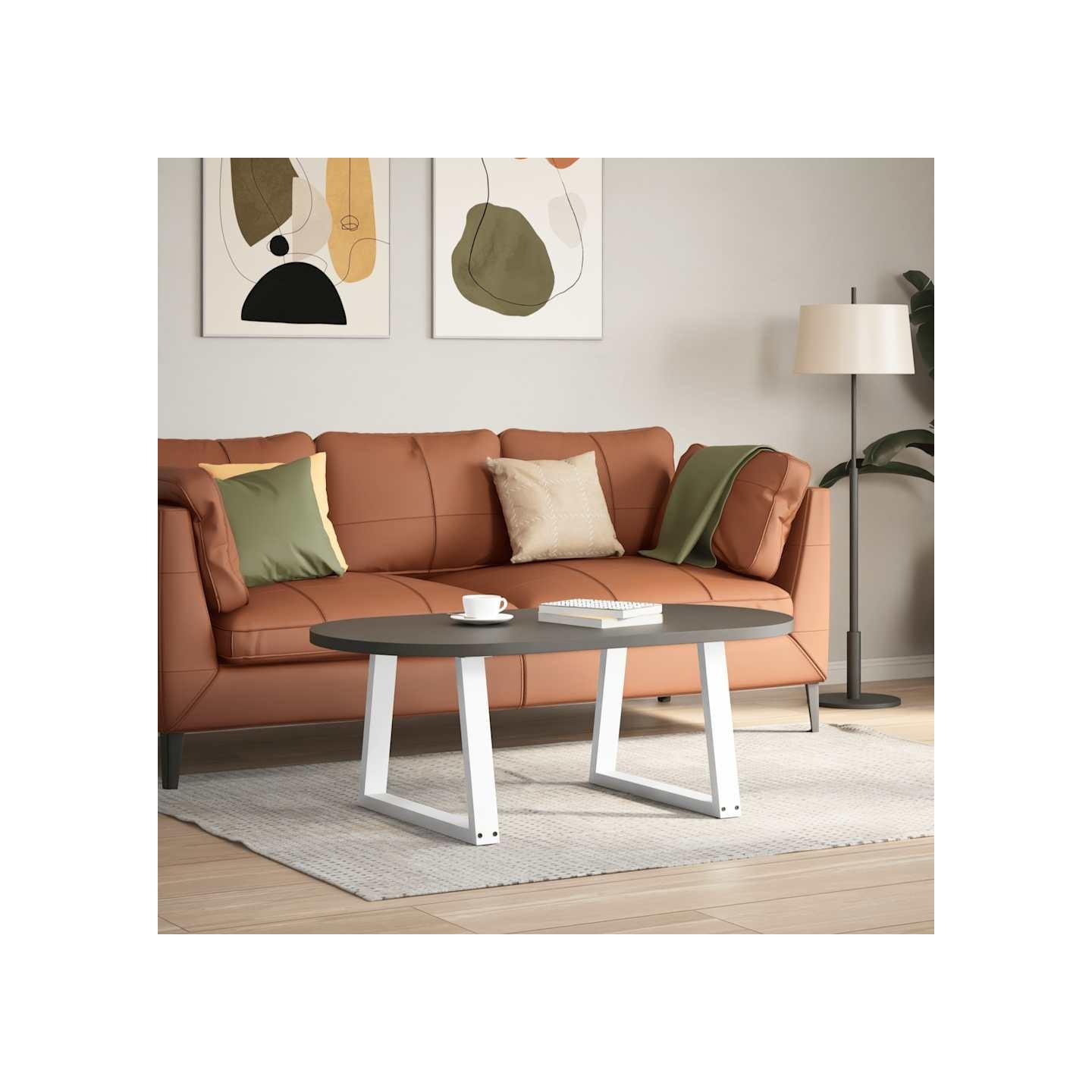 Pieds de table basse en forme de V 2 pcs naturel 60x(42-43,3)cm