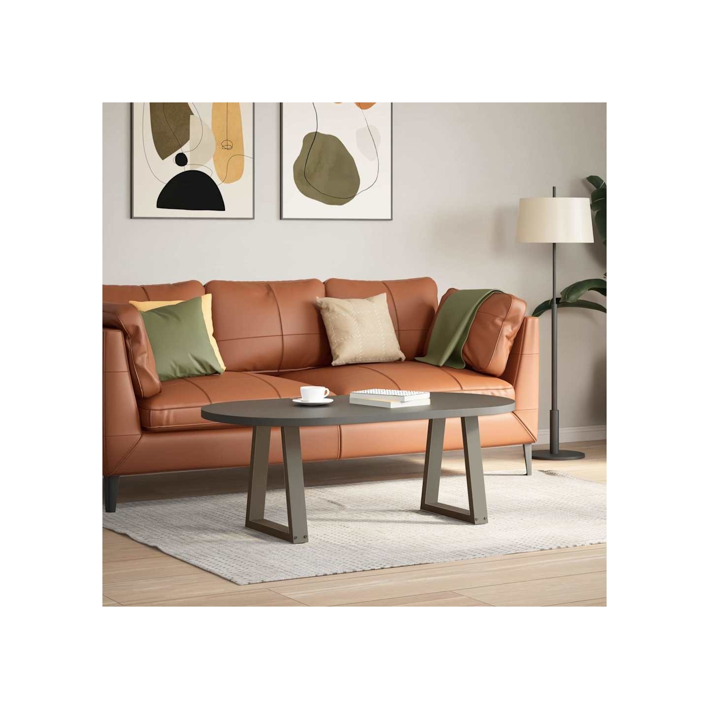 Pieds de table basse en forme de V 2 pcs naturel 38x(42-43,3)cm