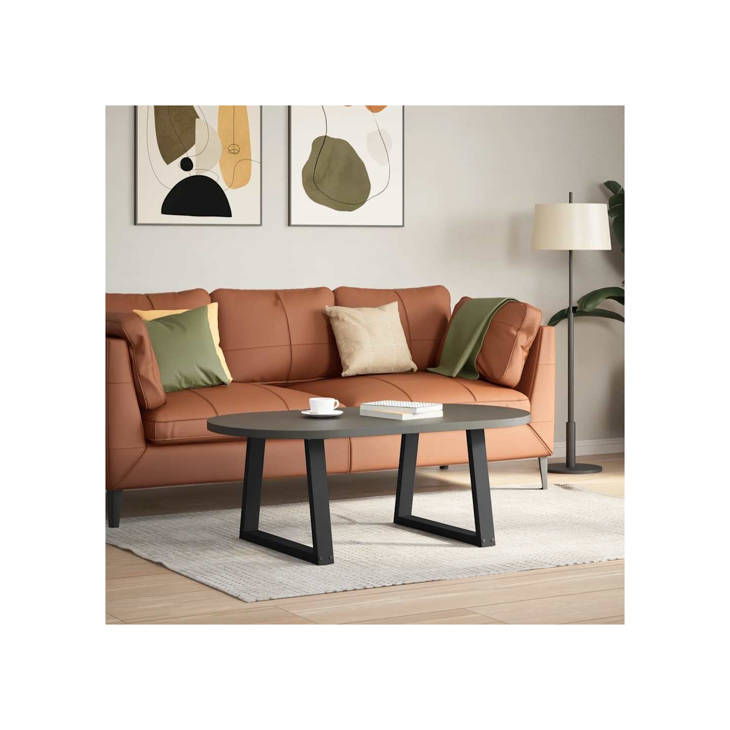Pieds de table basse en forme de V 2 pièces noir 60x(42-43,3)cm